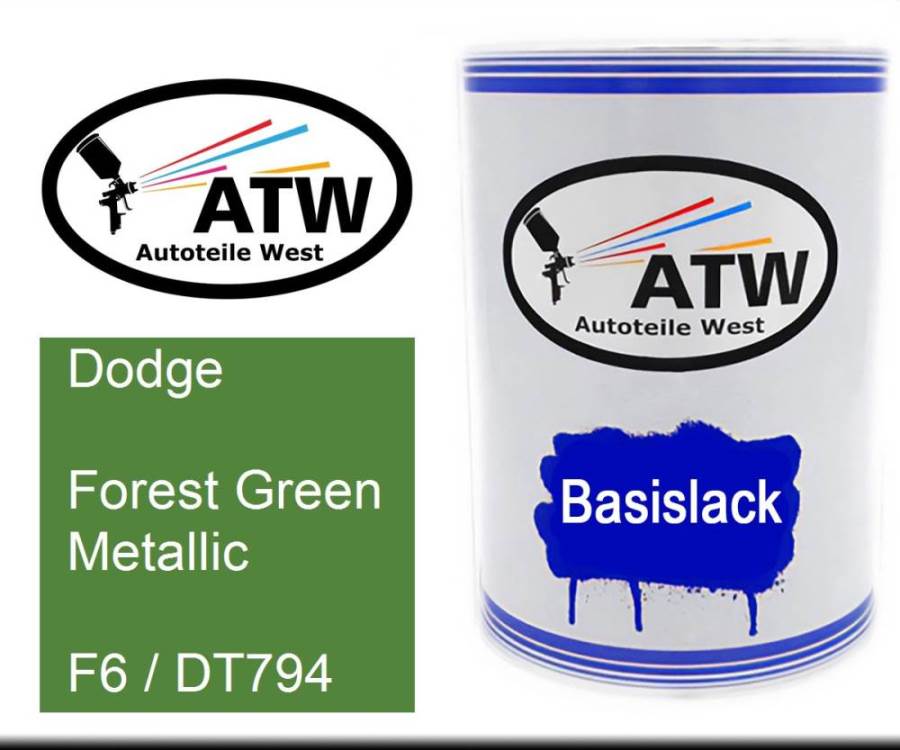 Dodge, Forest Green Metallic, F6 / DT794: 500ml Lackdose, von ATW Autoteile West.